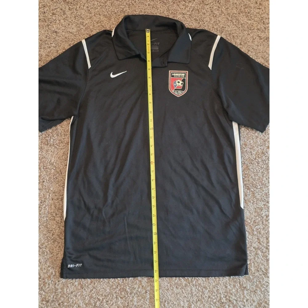 Nike Dri-FIT Lonestar Soccer Club Polo Shirt Men's Size Medium Black Athletic